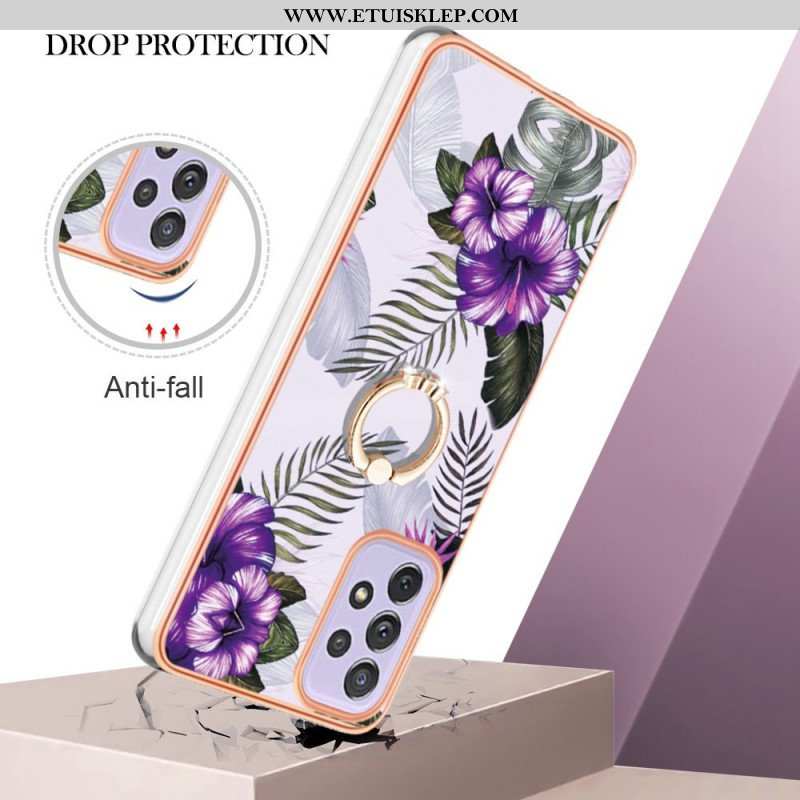 Etui do Samsung Galaxy A13 Kwiaty Wspornika Pierścieniowego